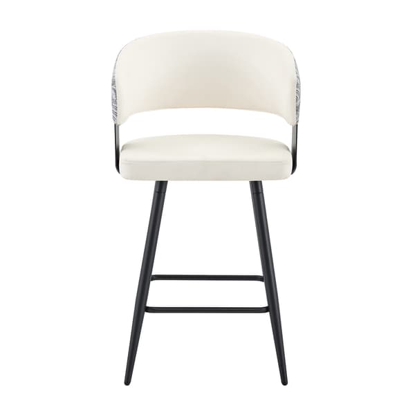 SONNENH Barstol – set med 2, PU, Vit, 47 × 46,5 × 94,5 cm