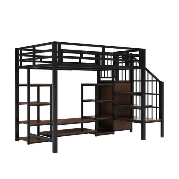 Køjeseng, 90 x 200 cm, sort, med opbevaring, med lamelbund