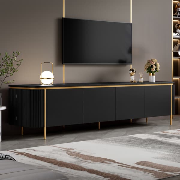 SONNENH TV-bord, MDF, Sort, 180 × 38 × 46 cm
