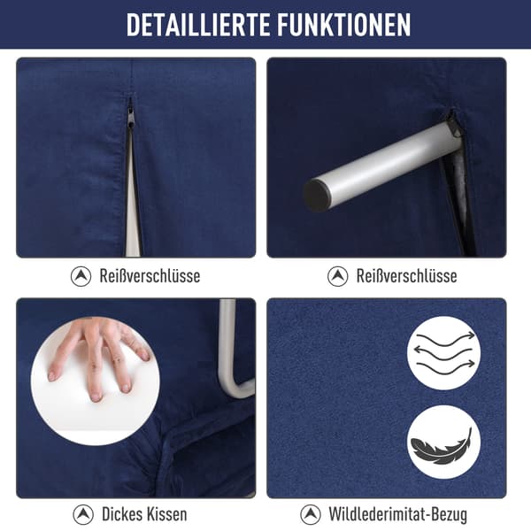 SONNENH Bäddsoffa, 2-sits soffa med sovfunktion och justerbart ryggstöd, soffa med prydnadskuddar i sammetlook