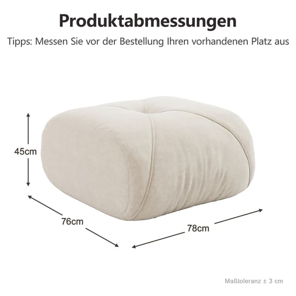 SONNENH Elovin Ottoman Chenille Light Beige