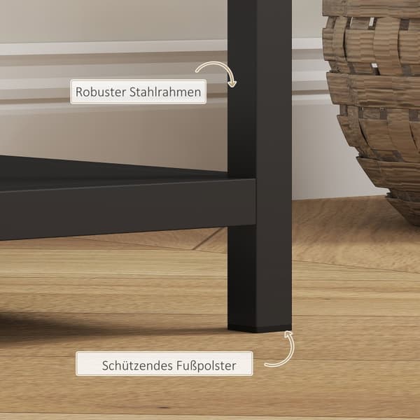SONNENH Konsolbord, Stål, Svart, 110 × 30 × 75 cm