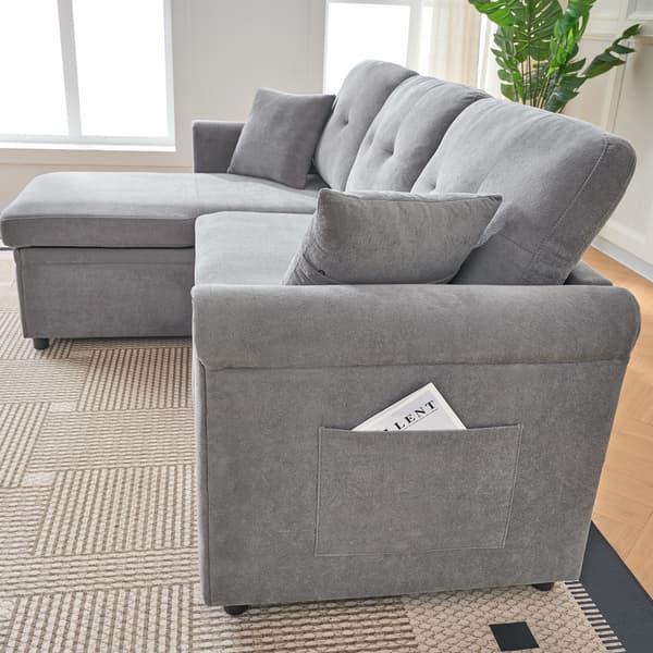 SONNENH Bäddsoffa, Chenille, Grå, 206 × 130 × 85 cm