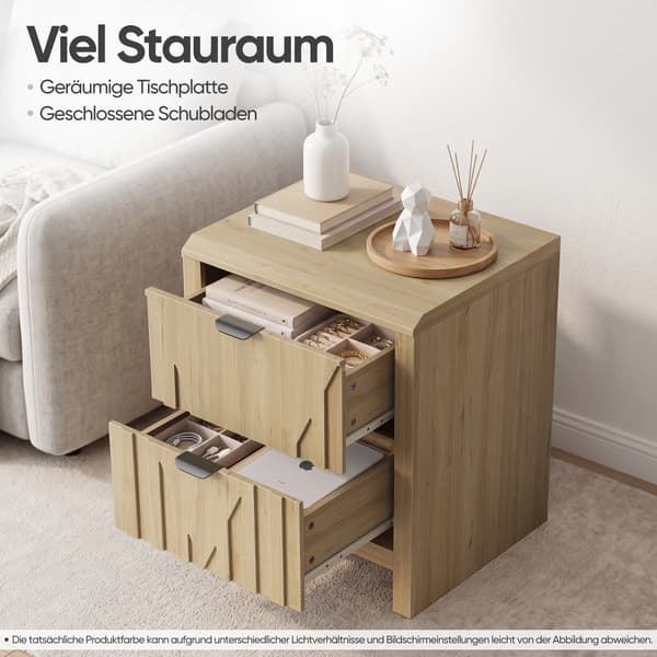 SONNENH Sengebord, MDF / Spånplade, Eg, 48 × 40 × 55,5 cm