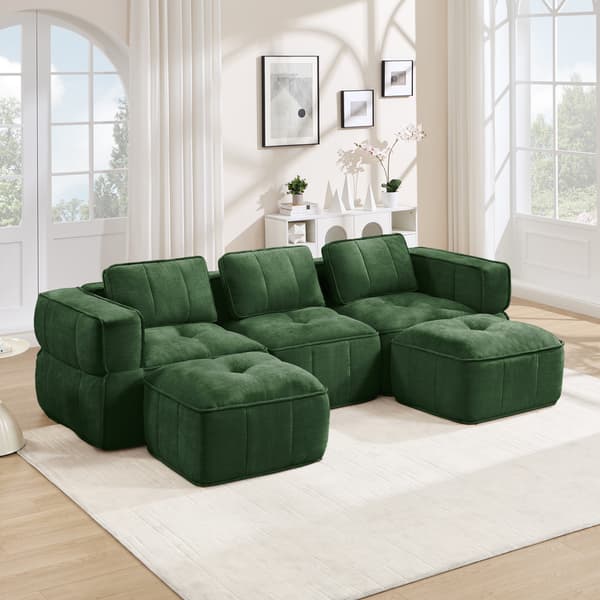 SONNENH 3-sitssoffa, Polyester, Grön, 271 × 162 × 67 cm