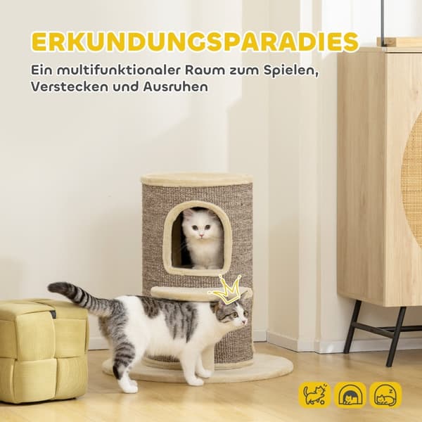 SONNENH Kradsestativ, Polyester, Beige / Brun, 60 × 60 × 61 cm