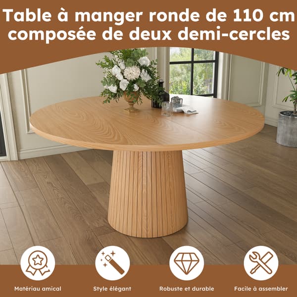SONNENH Matbord, MDF, Ek, 110 × 110 × 75 cm