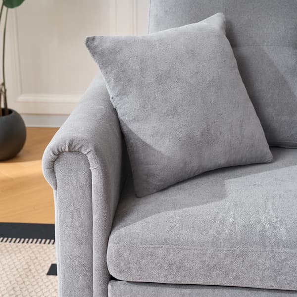 SONNENH Bäddsoffa, Chenille, Grå, 206 × 130 × 85 cm