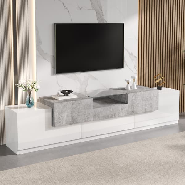 SONNENH TV-bord, MDF / Spånplade, Hvid, 200 × 33 × 48,5 cm