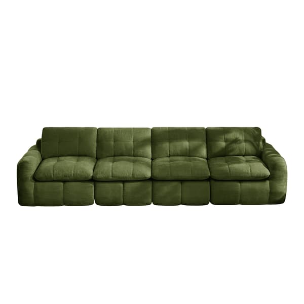 SONNENH Sofa, Chenille, Grøn, 334 × 97 × 68 cm
