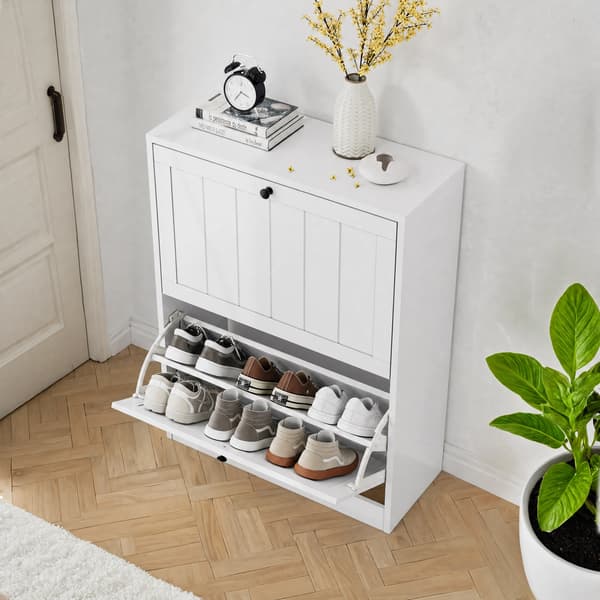 SONNENH Skoskab, MDF / Spånplade, Hvid, 60 × 24 × 80 cm
