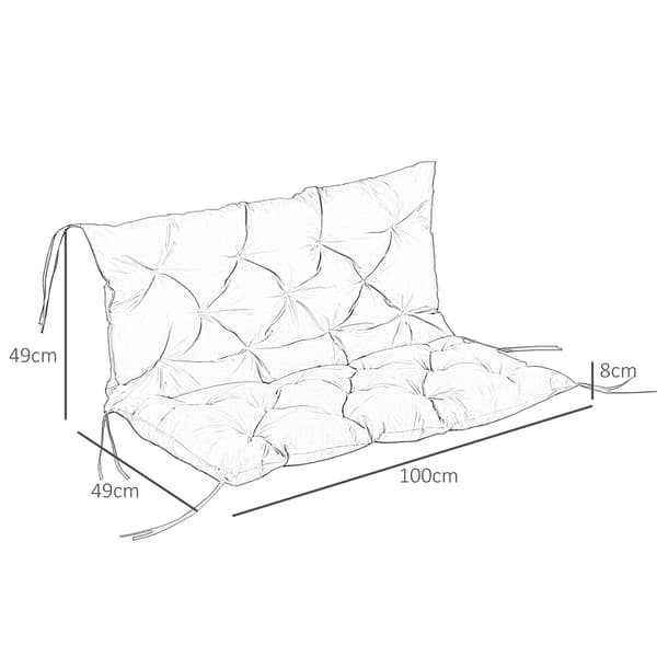 SONNENH Sittdyna, Polyester, Svart, 100 × 98 × 8 cm