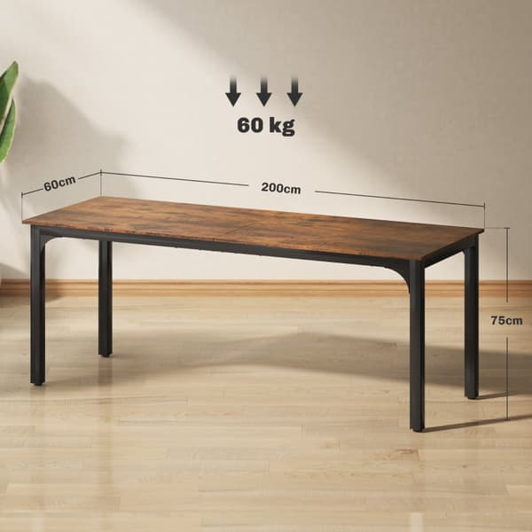 SONNENH Skrivebord, Computer Desk, Rustik Design, Masser af plads, Chipboard, Brown