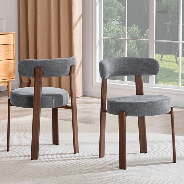 SONNENH Medeltida-modern tygstol för kök, bågformad ryggstöd, 2 set, grå