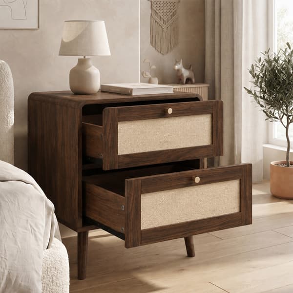 SONNENH Sengebord – sæt med 2, MDF, Valnød, 48 × 40 × 59 cm