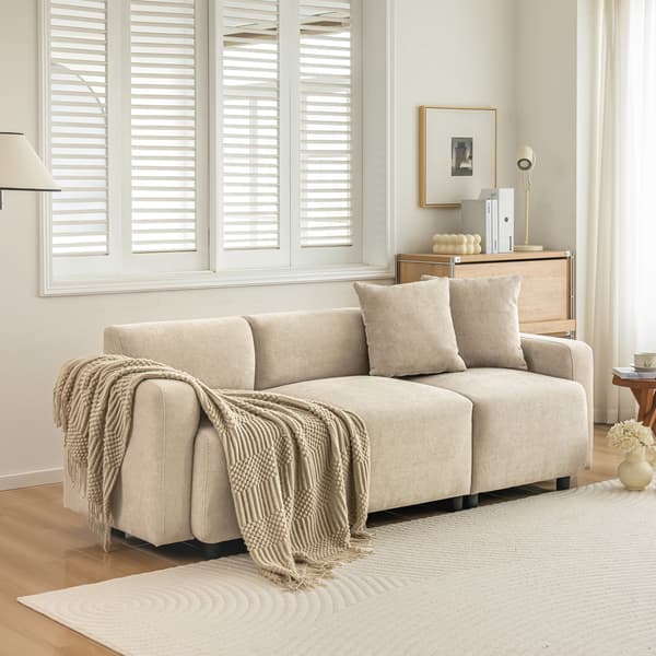 SONNENH Vanlig soffa, modern design, stoppade möbler, soffa, 3-sits soffa, vardagsrumsoffa, soffa med kuddar