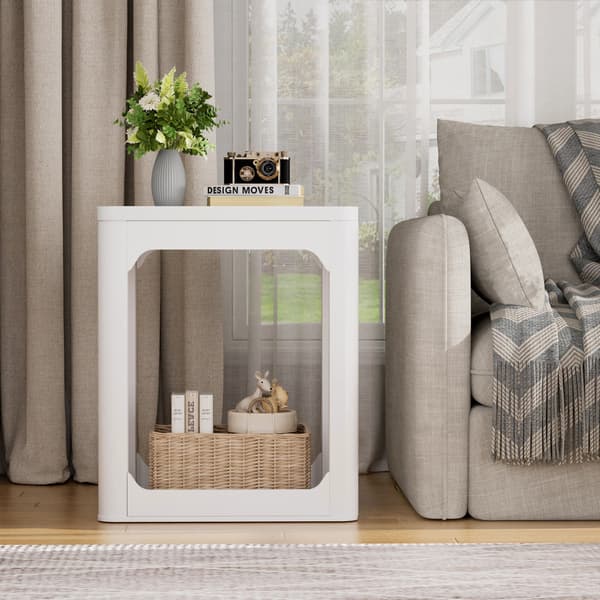 SONNENH Sidebord – sæt med 2, MDF, Hvid, 50 × 40 × 60 cm