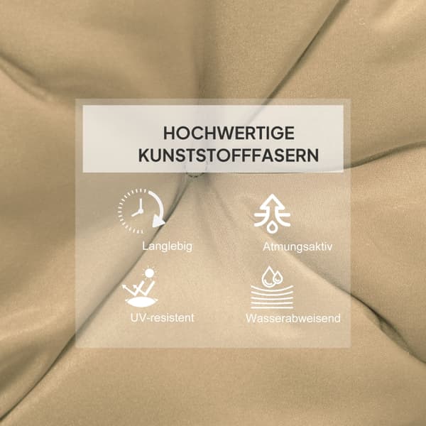 SONNENH Siddehynde – sæt med 2, Polyester, Khaki, 98 × 50 × 8 cm