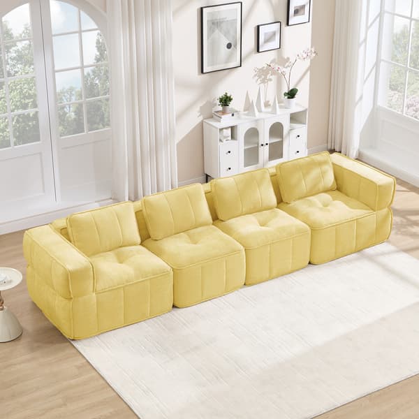 SONNENH Sofa, Polyester, Gul, 344 × 93 × 67 cm