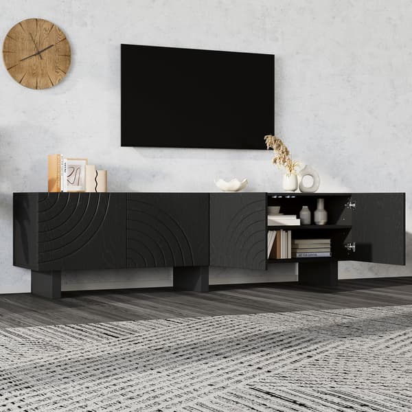 SONNENH TV-bord, Spånplade, Sort, 180 × 40 × 55 cm