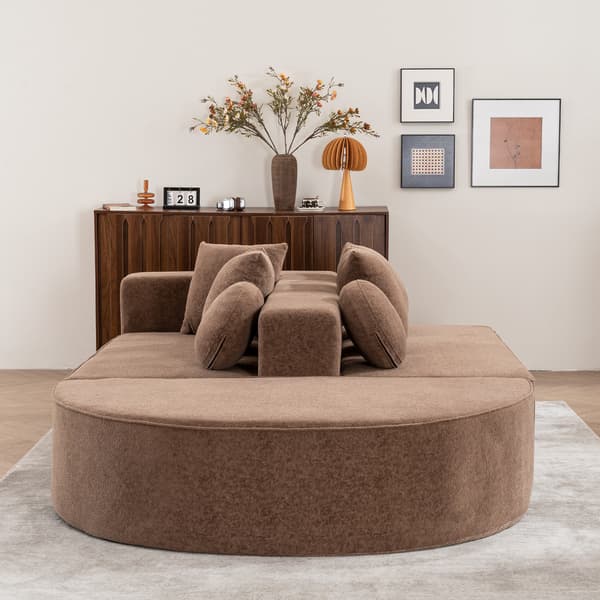 SONNENH Helt komprimerad benlös soffa, vardagsrum/sovrum med segmenterad molnsoffa, modern modulsoffa, ingen montering, bekvämt hudvänligt chenilletyg