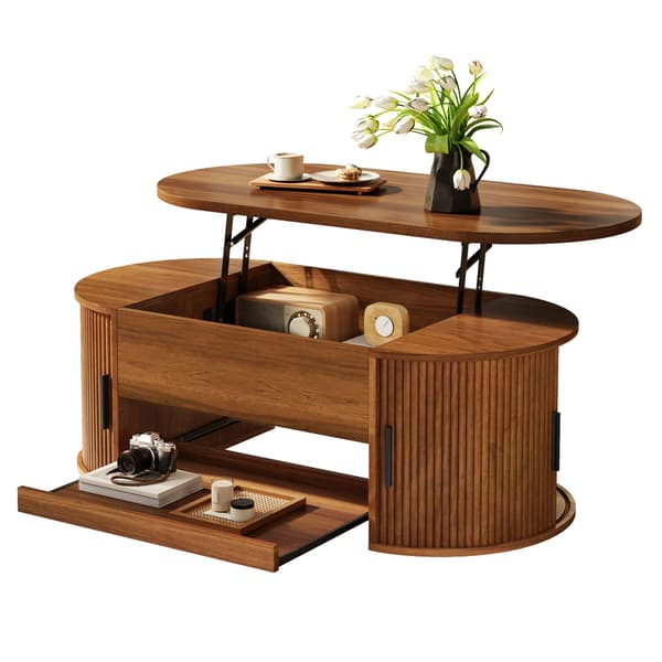 SONNENH Soffbord, MDF, Valnöt, 110 × 55 × 55 cm