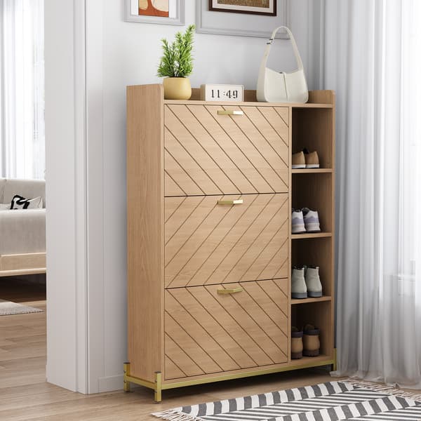 SONNENH Kenkäkaappi, MDF, Luonnonväri, 90 × 24 × 119 cm