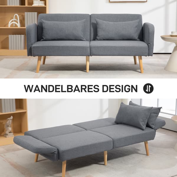 SONNENH Bäddsoffa, Polyester, Grå, 170 × 83 × 80 cm