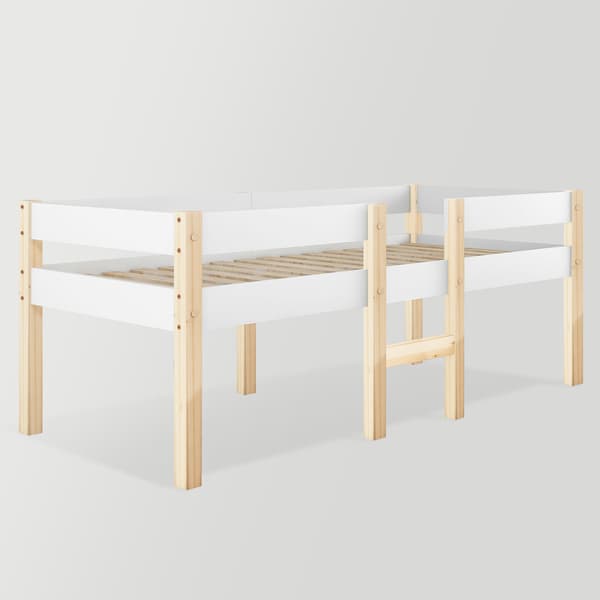 Våningssäng, 90 x 200 cm, vit, med förvaring