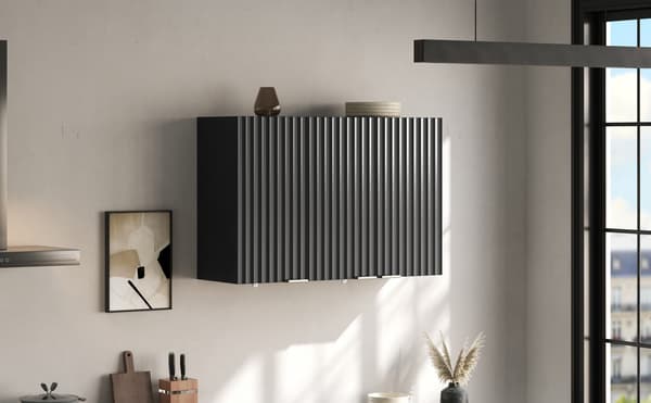 SONNENH Köksskåp, MDF, Svart, 90 × 29 × 60 cm