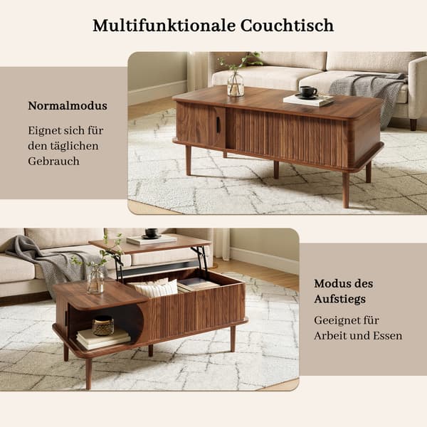 SONNENH Soffbord, MDF, Valnöt, 100 × 48 × 55,5 cm