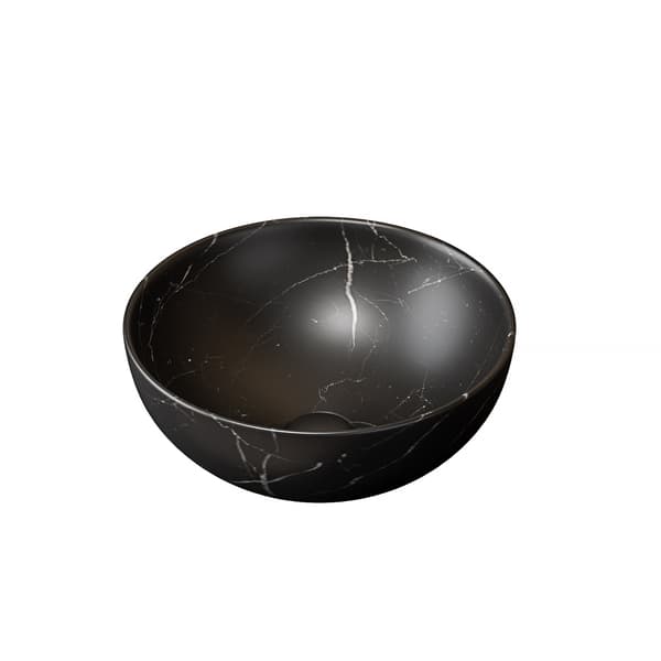 SONNENH 36cm vask med sten struktur, uden skab, uden hane, sort