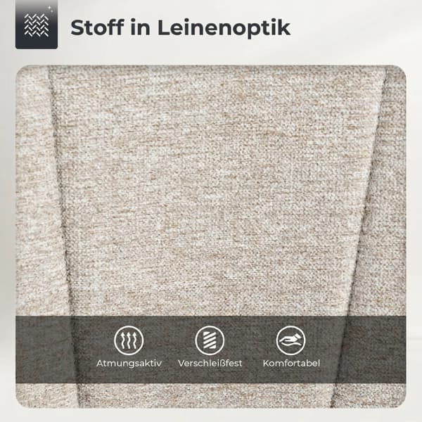 SONNENH Barstol – set med 2, Textil, Beige, 53,5 × 46 × 103 cm
