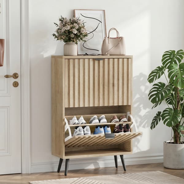 SONNENH Skoskab, MDF / Spånplade, Eg, 60 × 24 × 95 cm