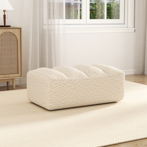 SONNENH Brravo Ottoman Granular Fleece-Beige White