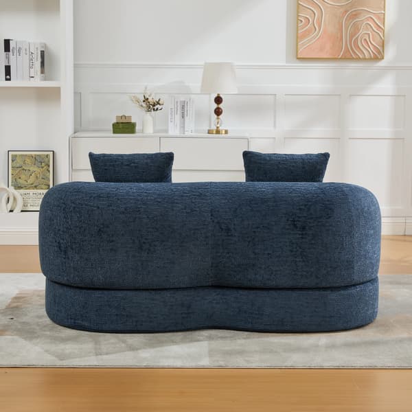 SONNENH Bäddsoffa, Chenille, Marinblå, 157 × 84 × 65 cm