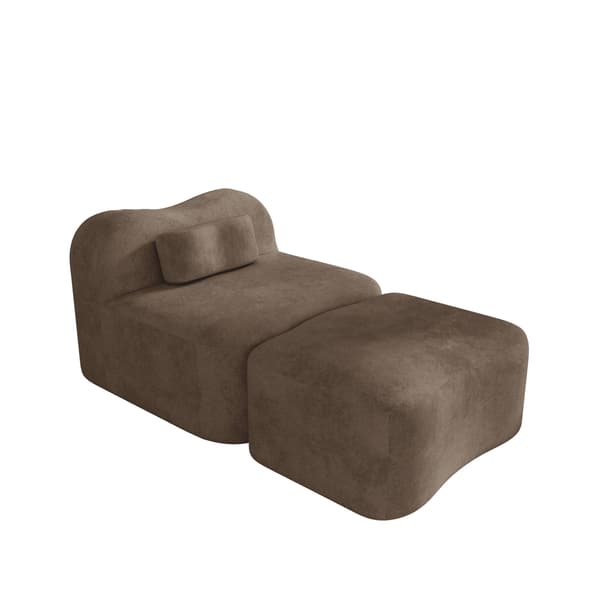 SONNENH Sofa, Velour, Brun, 96 × 167 × 70 cm