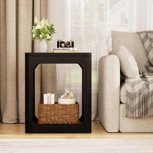 SONNENH Sidobord – set med 2, MDF, Svart, 50 × 40 × 60 cm