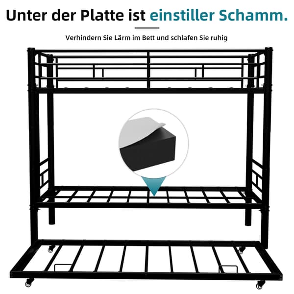 Kerrossänky, 97 x 156 cm, musta, sälepohjalla