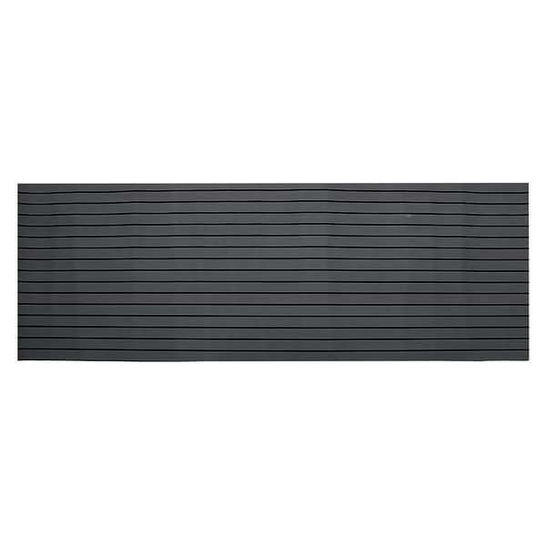 Selvklæbende EVA båddæksmåtte 240×90×0,6 cm, mørkegrå med sorte striber, 6 mm