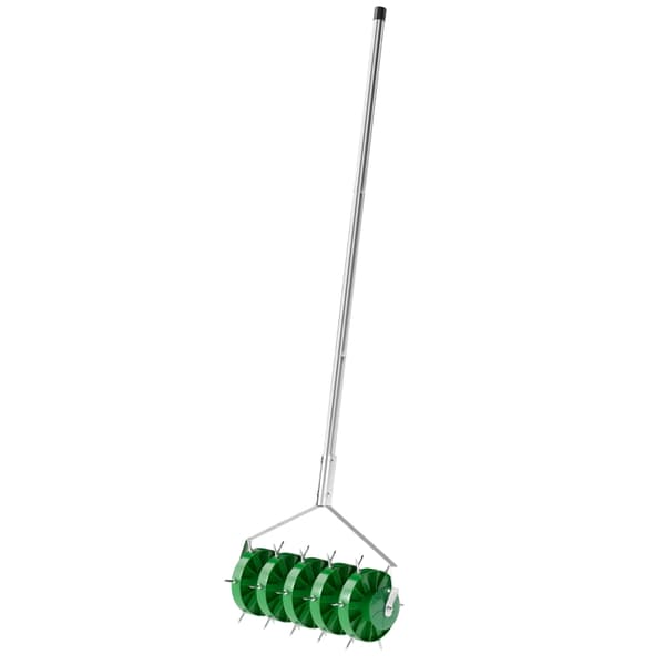 SONNENH Gräsmatte-lufter Aerifier för gräsmattor 45 cm bredd Manuell gräsmatte-lufter med 30 järnspikar Trädgårdsverktyg Jordräl