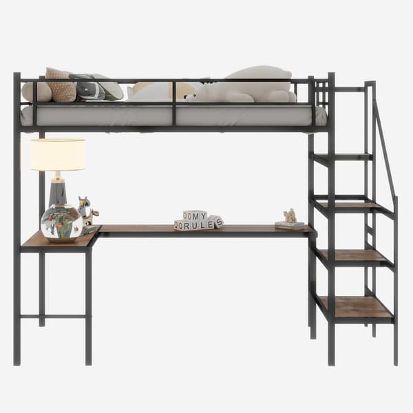 Køjeseng, 90 x 175 cm, sort, med opbevaring