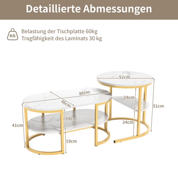 SONNENH Sofabord - guld