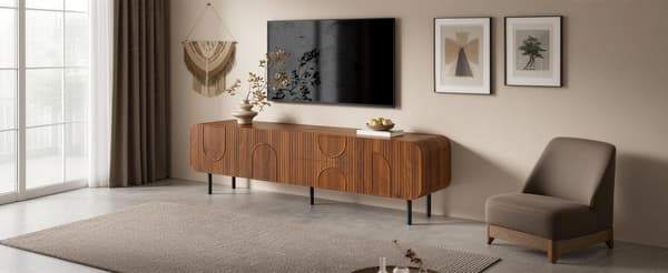 SONNENH TV-bord, MDF / Spånplade, Valnød, 180 × 40 × 47,5 cm
