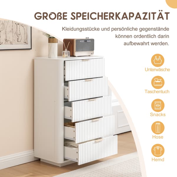 SONNENH Kommode, MDF, Hvid, 70 × 40 × 108 cm