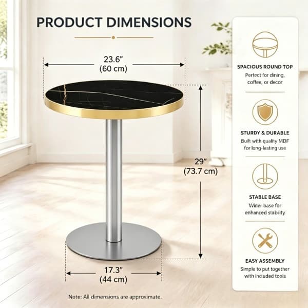 SONNENH Sidebord, MDF, Sort, 60 × 60 × 74 cm