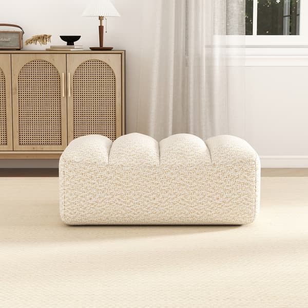SONNENH Brravo Ottoman Granular Fleece-Beige White