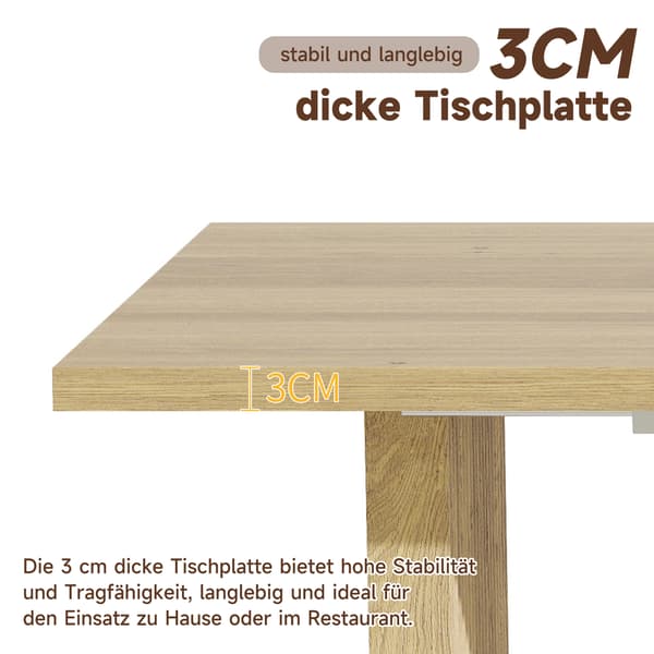 SONNENH Matbord, MDF, Ek, 200 × 90 × 75 cm