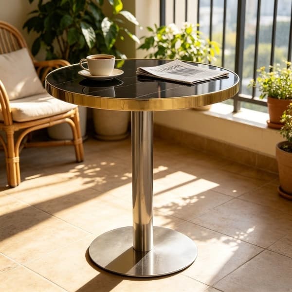 SONNENH Sidebord, MDF, Sort, 60 × 60 × 74 cm