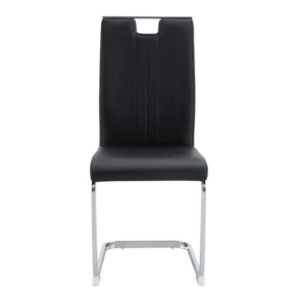 SONNENH Sæt af 4 sorte arched PU-stole – perfekt integreret i industrielle og moderne hjemdesign